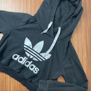 Adidas Trefoil Cropped Hoodie Size XS